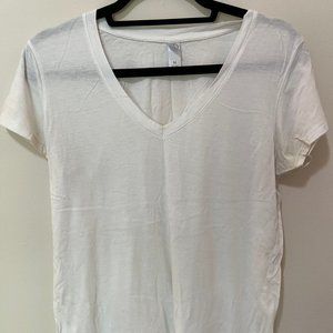 Alternative V Neck White T-Shirt (Medium)